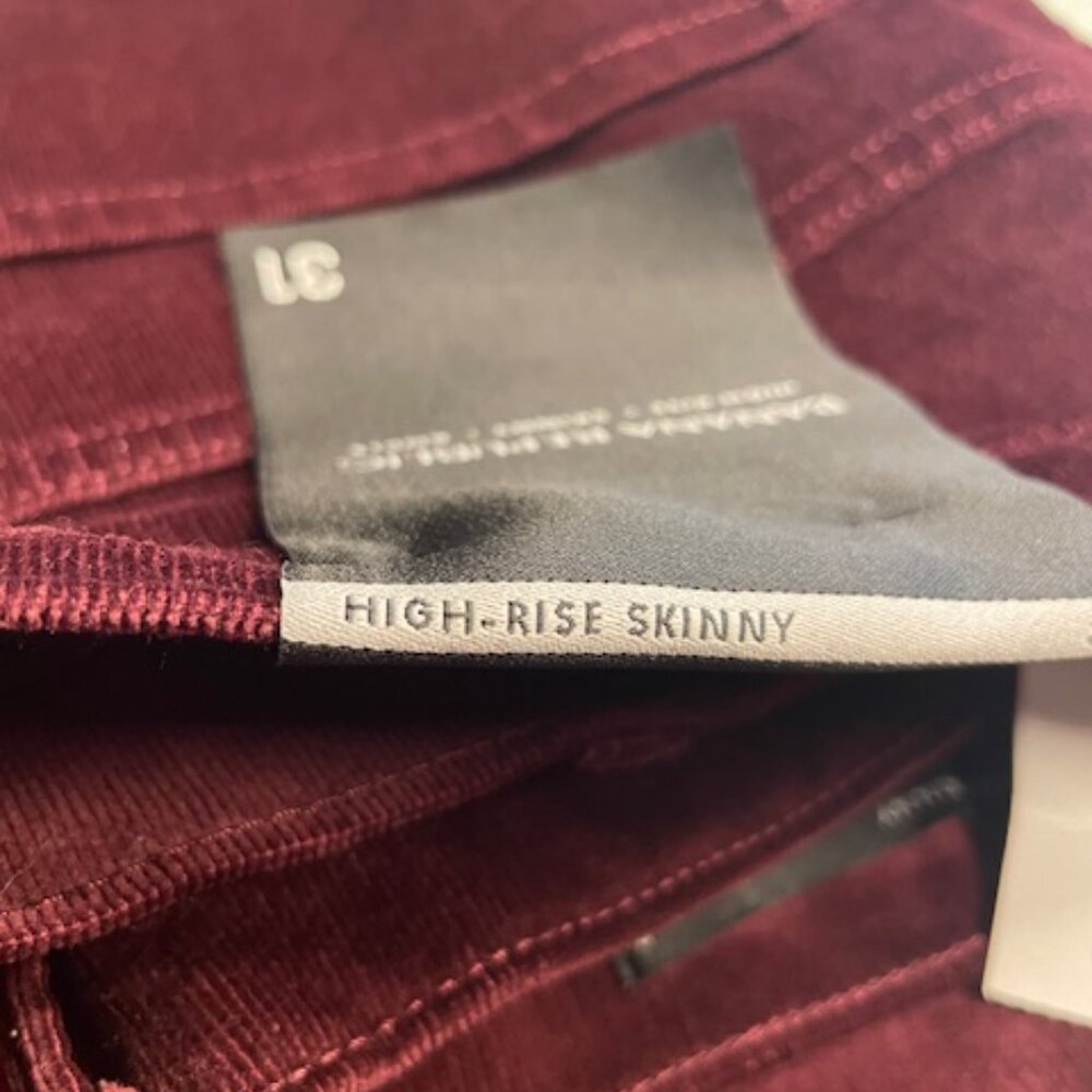 NWT Banana Republic Corduroy Skinny Pant | Burgundy | Size 12 / 31" - Picture 5 of 5